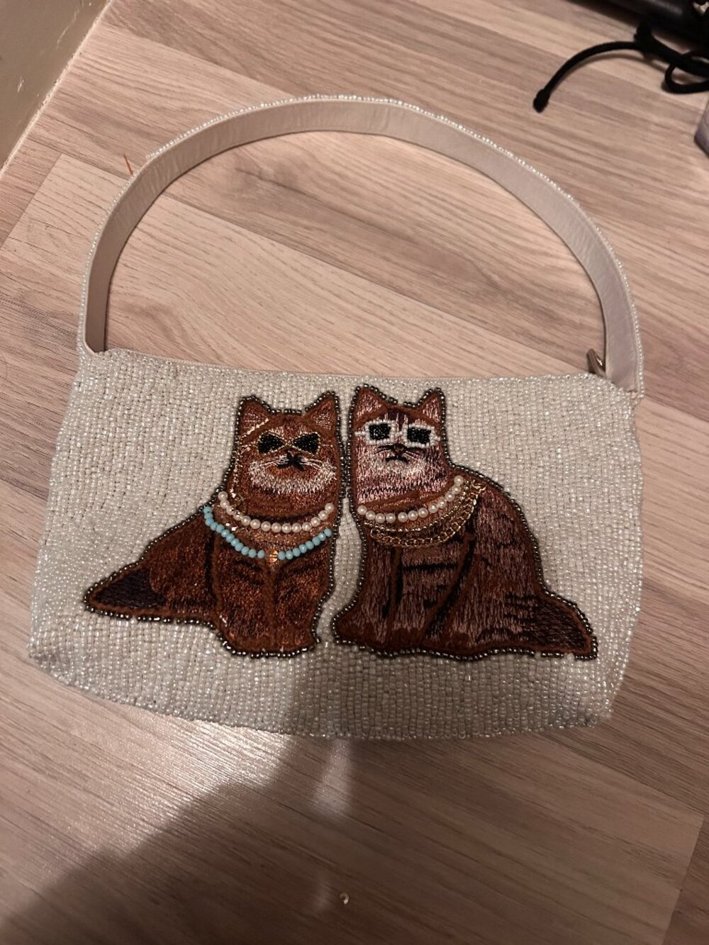 New beaded cat purse